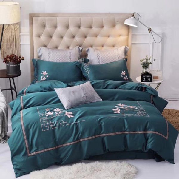 

j2 egyptian cotton chinese style luxury bedding set king  embroidery bed set duvet cover bedsheet parrure de lit
