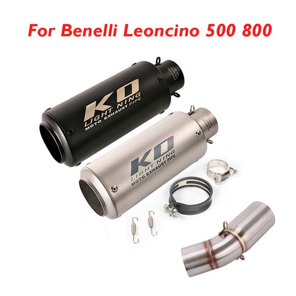 

for benelli leoncino 500 800 motorcycle exhaust system 51mm muffler escape pipe tip mid pipe slip on leoncino 800 500