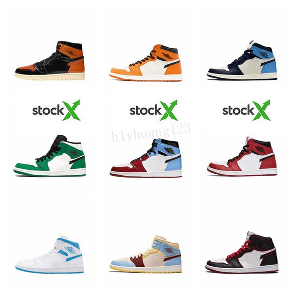 

mens 1s high og basketball shoes jumpman 1 royal toe obsidian unc patent pine green fearless tie dye men women trainers sports sneakers