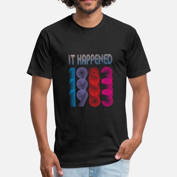 

ltdedition it happened 1983 t shirt men printed cotton round collar solid color famous breathable summer style normal shirt, White;black