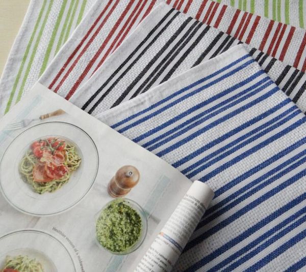 

42x66cm striped table napkin kitchen towel tableware mat dish pad family party wedding gift cotton ins style