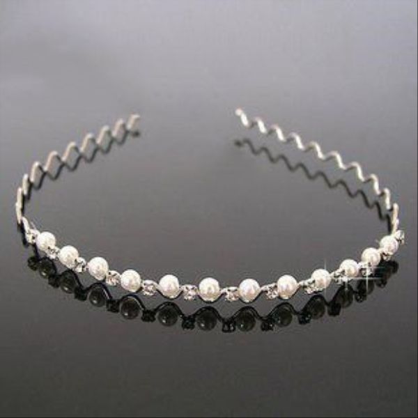 

headband bridal pearl 5 fashion wedding pcs with crystal tiaras arrival jewellery new bde2011 exshn, Silver