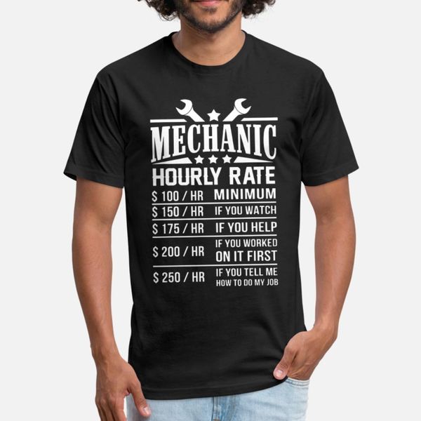 

mechanic hourly rate t shirt men printing cotton crew neck natural crazy breathable summer style letter shirt