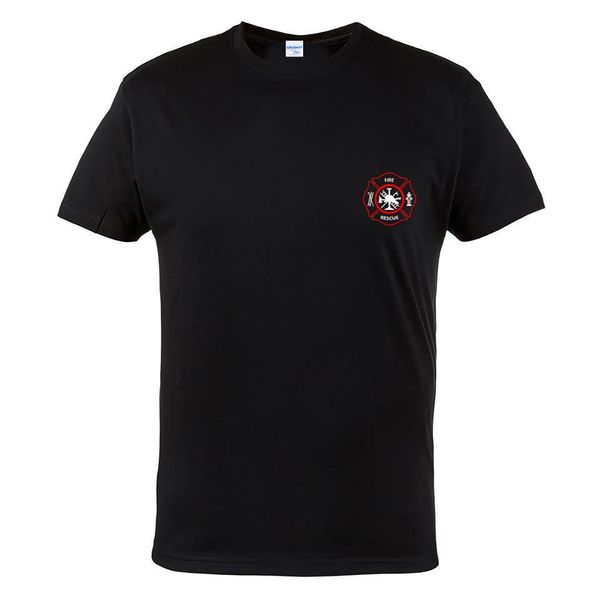 

2019 fashion simple style t-shirt firefighter rescue team 100% cotton black ideal for firefighters casual tee shirt design