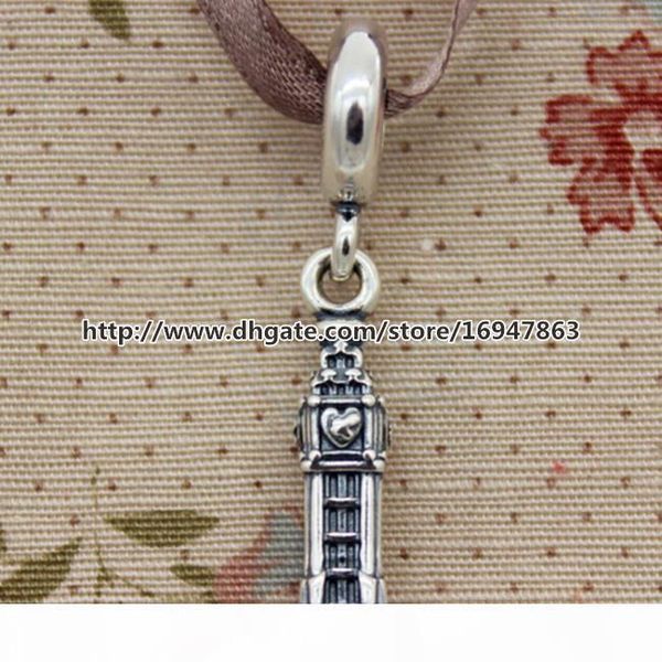 

high-quality 100% s925 sterling silver london dangle charm bead fits european pandora style jewelry bracelets necklaces & pendant, Black