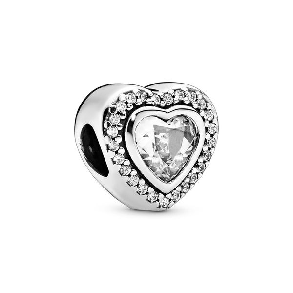

2020 новые аутентичные 925 sterling silver игристых очистить сердце шарм fit pandora браслет модельер шариков шармов для diy изготовления юв, Black