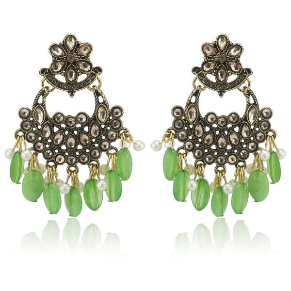 

earrings for women statement jhumka golden big flower tassel bells drop earrings afghan egypt gypsy turk ethnic jewelry, Silver