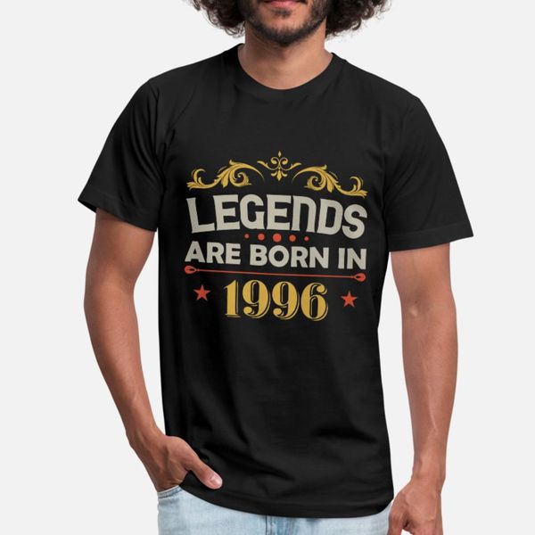 

legends were born 1996 birthday t shirt men designs 100% cotton round neck standard cute comical spring letters shirt