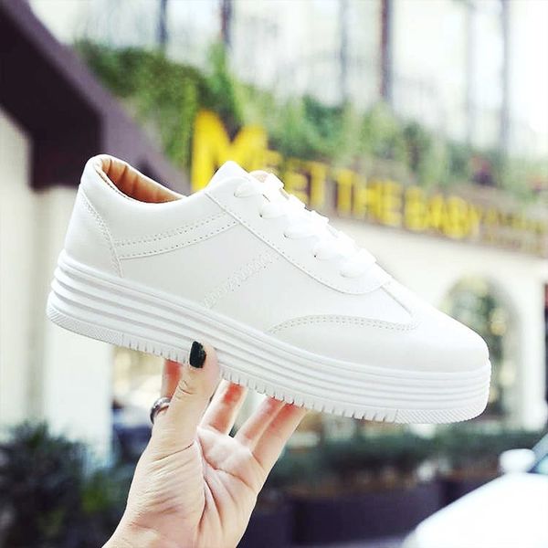 

spring/autumn sneakers women fashion casual flats shoes woman pu leathers low cut shallow breathable comfortable ladies shoes, Black