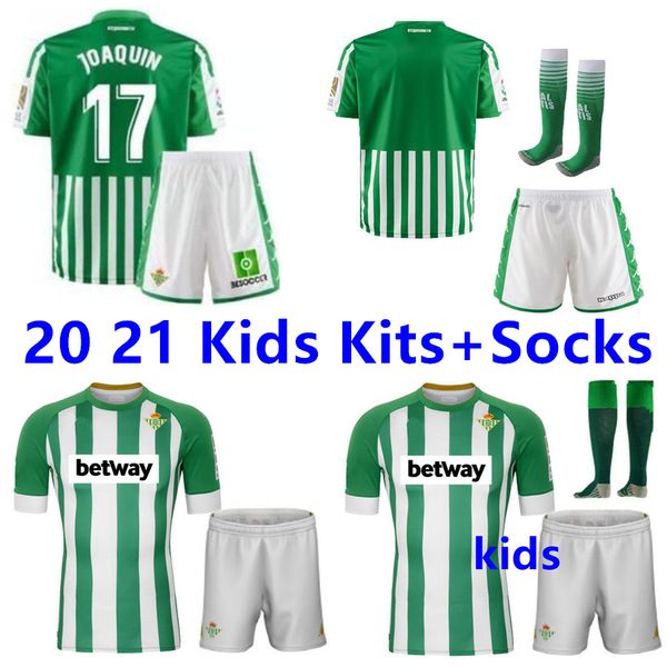 

2020 2021 real betis soccer jersey joaquin boudebouz mandi bartra tello garcia canales commemorative edition maillot de foot kids kits+socks, Black;yellow