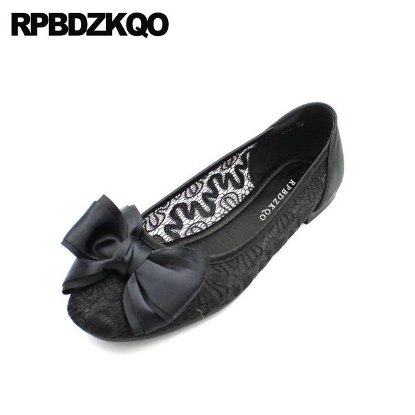 

round toe gray black ballerina luxury bow lace grey shoes large size soft ballet flats women china chinese big sandals slip on