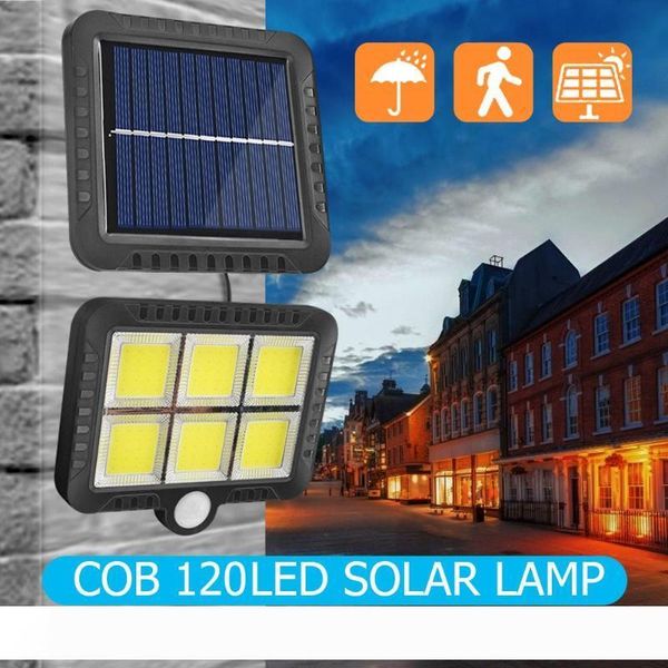 

солнечный датчик движения настенный светильник открытый водонепроницаемый сад лампы cob 120led солнечный светильник уличный фонарь украшения