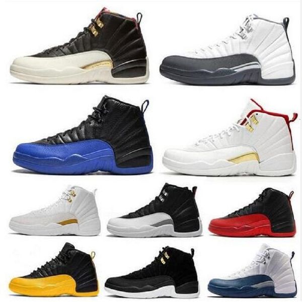 

jumpman 12s mens basketball shoes black nylon bumblebee men 12 game royal flu game playoff triple black white mens athletic sports sneakers