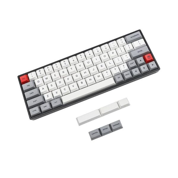 

64 ansi dye sub pink white gray white keyset pbt keycap for mx switches 64 keyboard gk64 gk64x gk64xs dz60 (only keycap