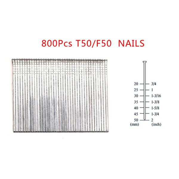 

т50 / f50 2 дюйма-50мм 800pcs brads ногти обрамление ногтей таккера степлер