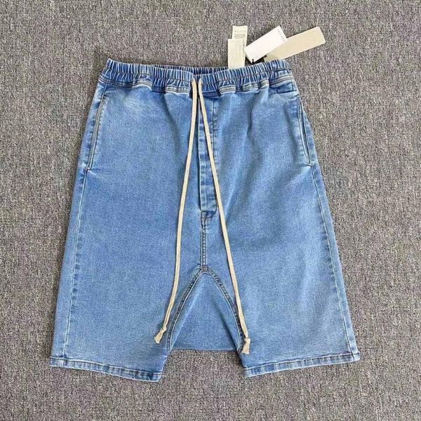 

men's shorts men drop crotch draw string denim, White;black