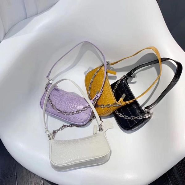 

2020 summer new crocodile baguette bag
