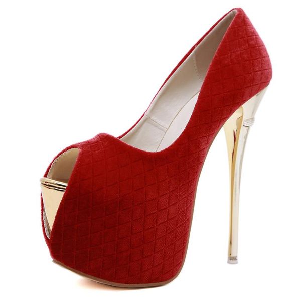 

2020 new arrivals super high heels women pumps single shoes slip on peep toe pumps platform shoes dress plus size 41-45, Black