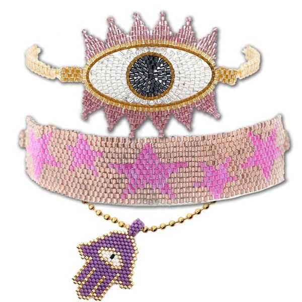 

bluestar miyuki purple color bracelet jewelry gold lips pulseras mujer 2020 fashion diy design armband accesorios, Black