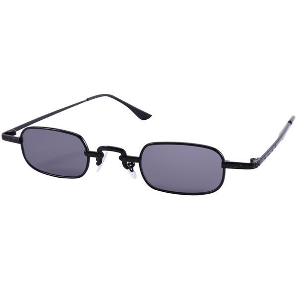 

retro punk glasses clear square sunglasses female retro sunglasses men metal frame-black & black gray, Silver