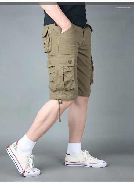 

loose fashion mens shorts casual multi pocket mens pants summer breathable designer mens pants relaxed plus, White;black