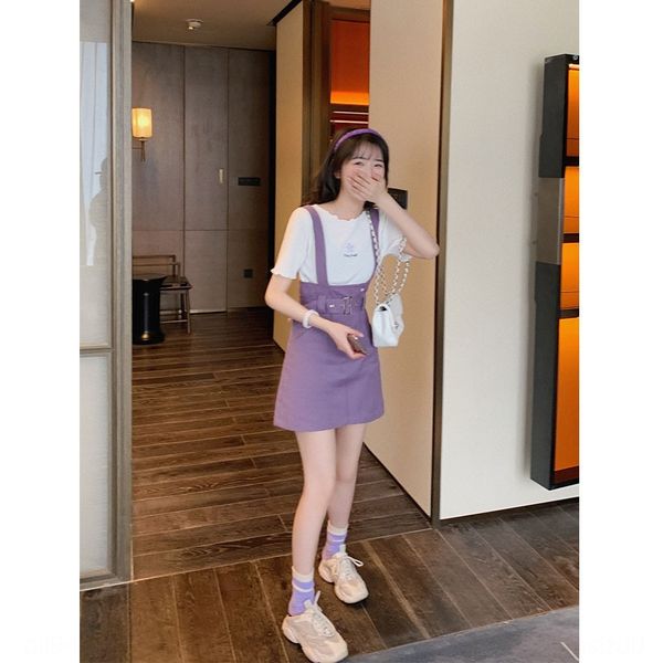 

purple women's hip high running bag hip spring 2020 summer new korean style a-shaped high waist hip-covered skirt mid-length skirt wbqz, Gray