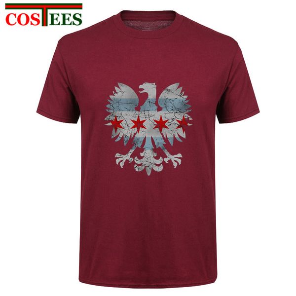 

sport vintage polish eagle chicago flag t shirts men poland family heritage t-shirt homme retro tshirt casual tshirt hipster tees