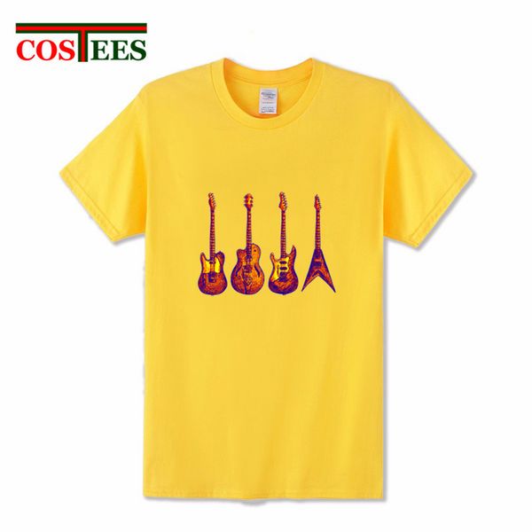 

sport new wonderful hand-painted print six string quartet guitar t shirt men marvellous music t-shirt punk tshirt hipster harajuku tee