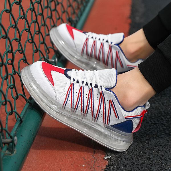 

highqualityrunningshoesformenfullpalmaircushionshoeskoreanversionmeshbreathablewhiteshoeslightweightwildshoes, Black