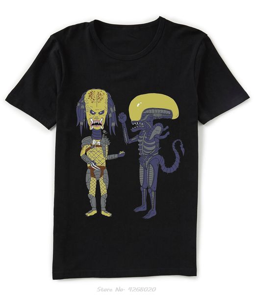 

alien vs predator x beavis and butthead hunter and xenomorph funny black t-shirt sale 100 % cotton t shirts for boys