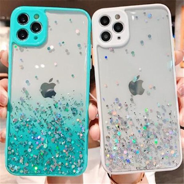 Bling Glitter Soft Silicone Casos para iPhone 11 Pro Max X 10 6Plus 6Plus 7Plus 8Plus 7Plus 7 7 7s 8 Plus Capa de telefone celular com saco de opp