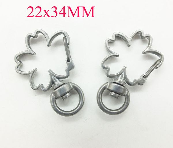 

factory wholesale 1000pcs 22x34mm japan ,cherry blossoms quality zinc alloy carabiner swivel clasps for key ring key chain, Silver