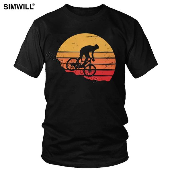 

классический vintage горный велосипед тенниска мужчины ретро открытый mtb футболка с коротким рукавом хлопок байкер подарков tee мода лето t