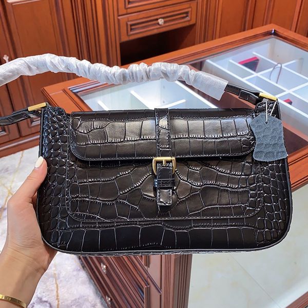 

high end fashion underarm bag retro crocodile pattern leather crossbody white medium party ladies casual party shoulder bag handbags
