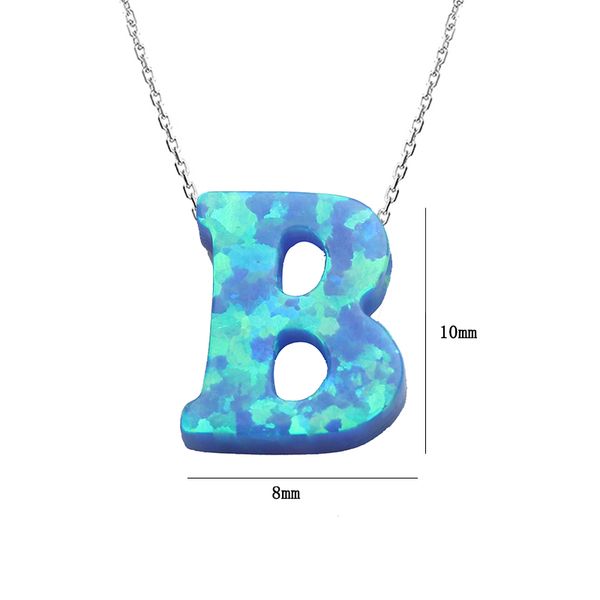 

cute letter a-s pendant necklace women imitation opal letters necklaces for women girl jewelry party gifts, Silver