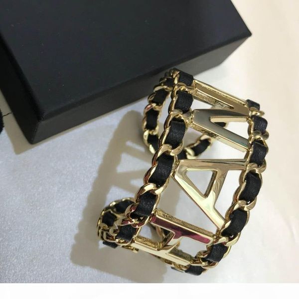 

new string leather hollow letter opening fashion designer bracelet luxury designer jewelry women bracelets, White