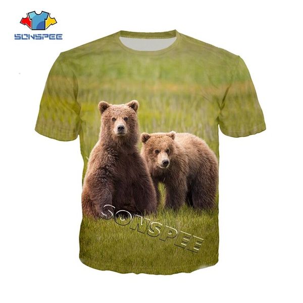 

summer men polar bear print forest design sportswear 3d print shirts comics horror plus size men clothing