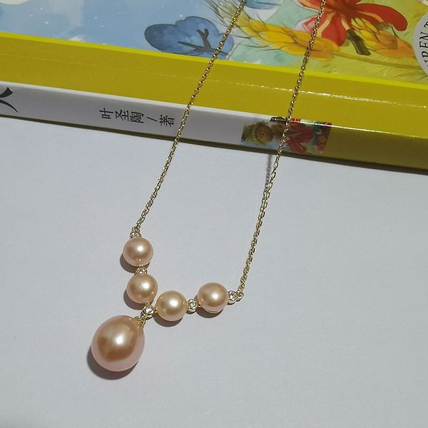 

meibapj 9-10mm rice real freshwater pearl fashion pendant necklace 925 solid silver fine wedding jewelry for women
