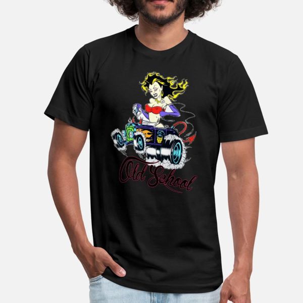 

old school rod comic art t shirt men customized short sleeve o-neck trend loose breathable summer style slim shirt