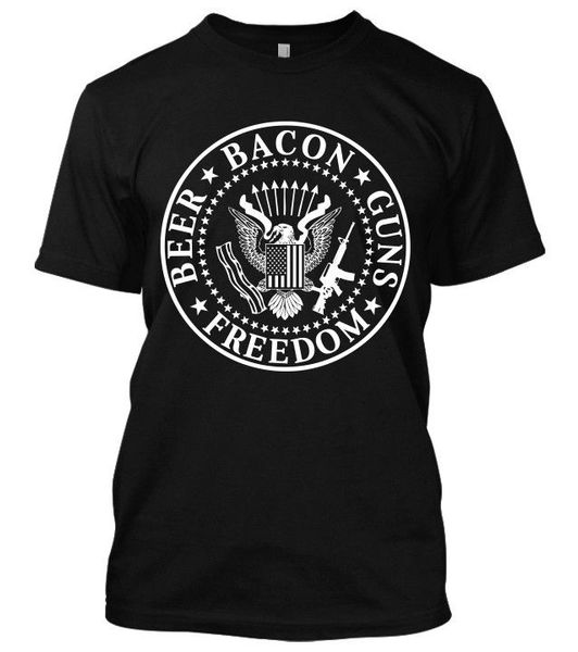

2019 brand tshirt homme tees print t-shirt men harajuku beer bacon guns om american brand t-shirts