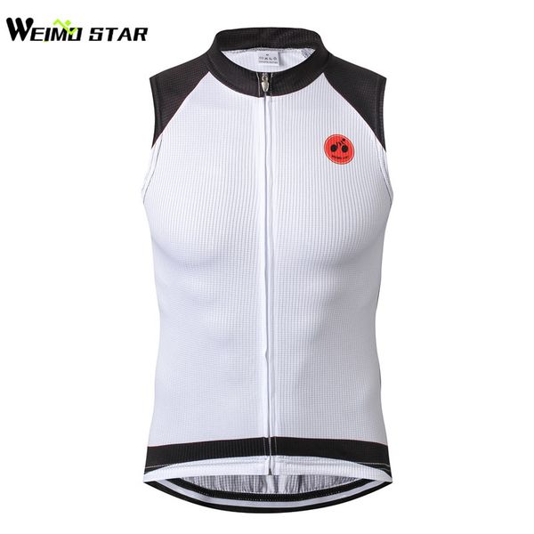 

weimostar 2020 bike sports sleeveless cycling jersey breathable bike mtb cycling clotihng ropa ciclismo t-shirts white, Black;red