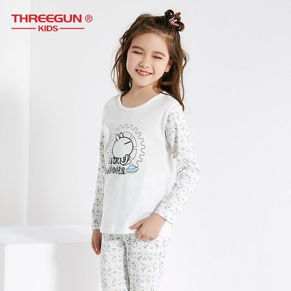 

threegun x tuzki kids pajama sets kids warm pajamas for toddler girls pajamas cotton long thermal underwear sleepwear clothing, Blue;red