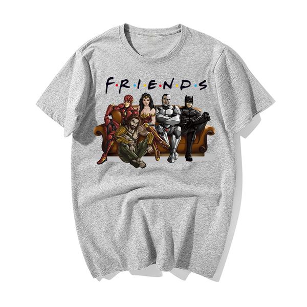 

justice league friends t shirt men aquaman wonder man summer casual cotton shortsleeve tshirt brand t-shirt tees streetwear