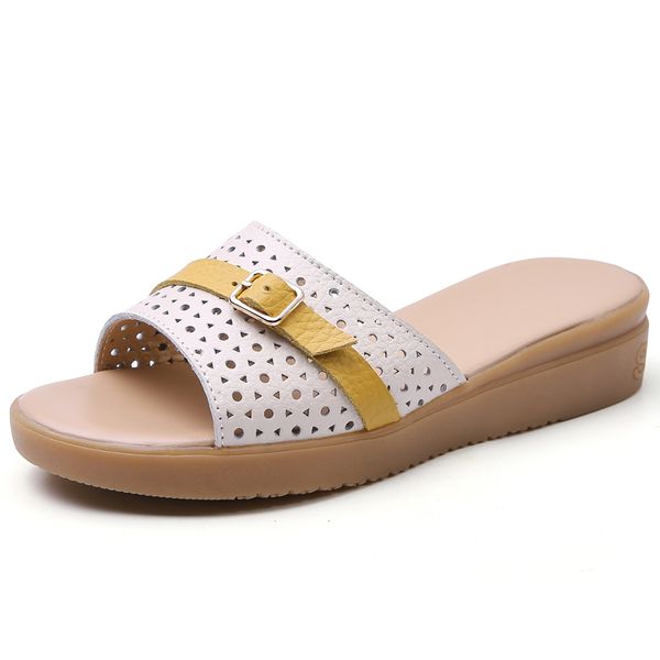 

slippers summer leather sandals with flip flops, Black