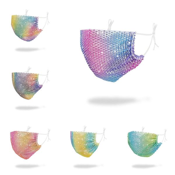 

fashion face mask colorful gradient diamond 3d printing masks dust-proof anti-fog washable reusable protective mask designer face masks