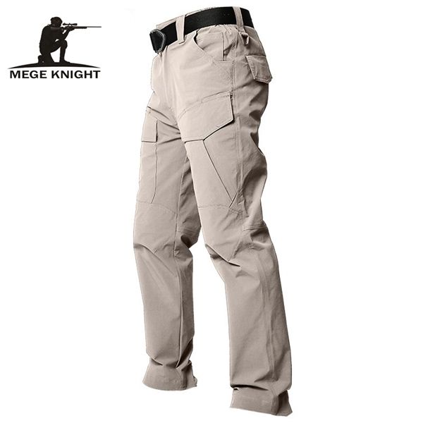 

mege brand quality summer tactical pants fast dry breathable military army cargo pants casual male combat trousers light weight, Black