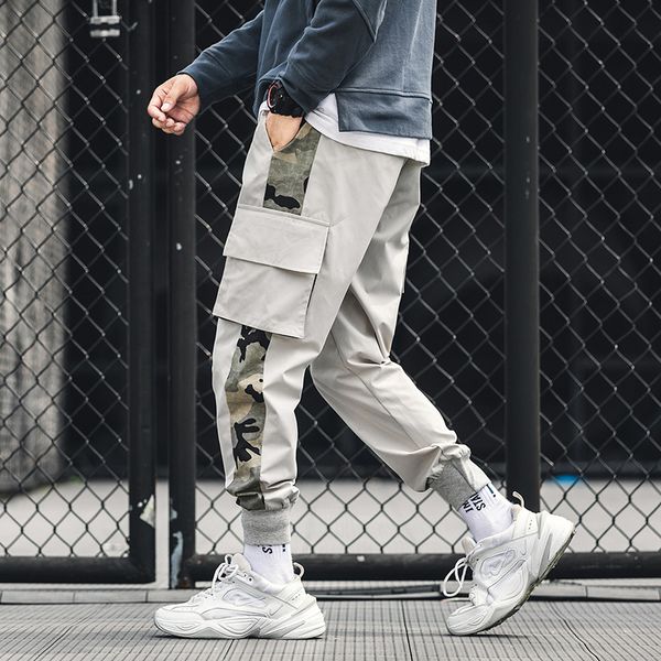 

Januarysnow Fashion Cargo Harem Pants Men's Streetwear Joggers Pants Black Sweatpant Male Hiphop Autumn Pockets Trousers Overalls