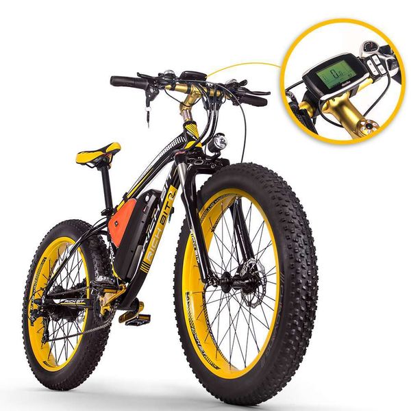 

eu direct] richbit 022 48v 1000w 17ah 21-speed mountain snow electric bike fat tire 26inch electric bike yellow, Silver;blue