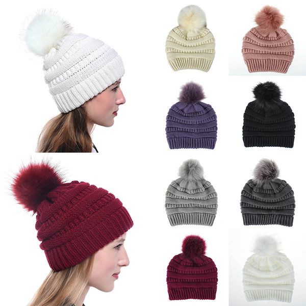 

beanie/skull caps 2021 winter knitted beanies hats women thick warm beanie skullies hat female knit bonnet ladies outdoor, Blue;gray