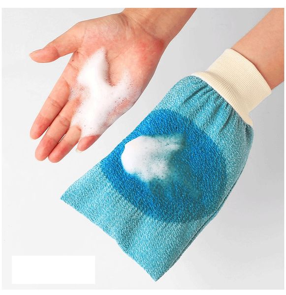 Spugne Guanti da bagno Scrubber Scrubbing Guanti esfolianti Hammam Scrub Mitt Magic Peeling Glove Esfolianti Guanti per la rimozione dell'abbronzatura Mormal Grossa sensazione